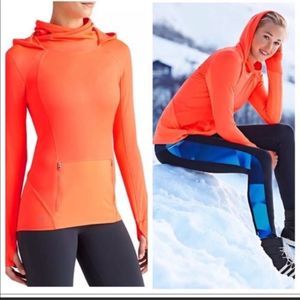Athleta Plush Tech Hoodie Orange XXS